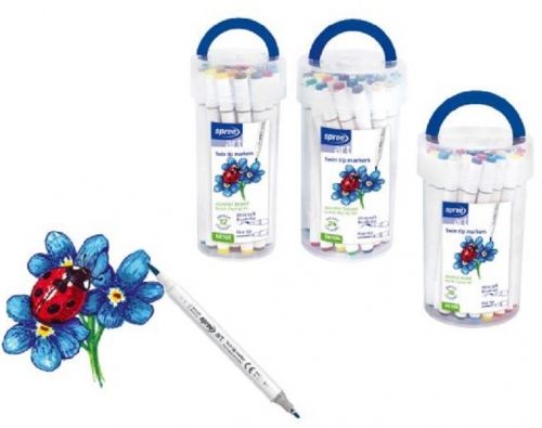 Маркери двувърхи 24цв. в цилиндър Art Soft Brush 58104 Spree