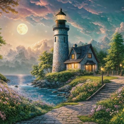 Cherry Pazzi Пъзел 500 ел  Moonlight Lighthouse
