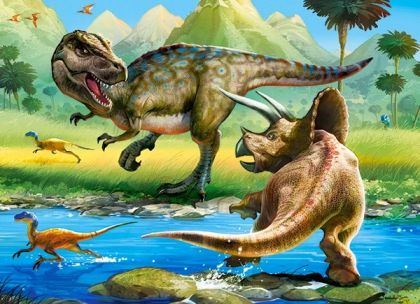 Пъзел 70 ел. премиум B-070084 Tyrannosaurus vs Triceratops