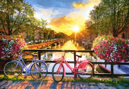 Пъзел Castorland 1000 ел. C-104536-2 Picturesque Amsterdam with Bicycles
