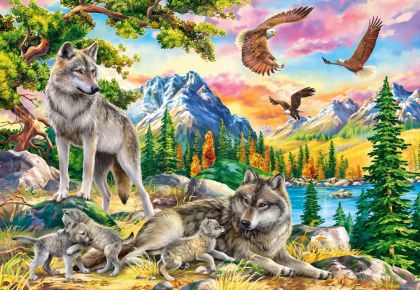 Пъзел Castorland 1000 ел. C-104970-2 Wolf Family and Eagels