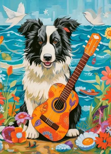 Пъзел 100 ел.  Collie,Guitar and the Sea
