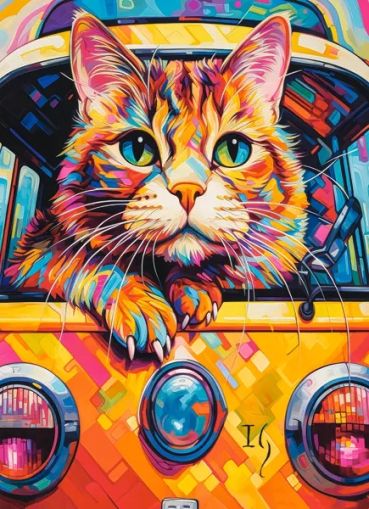 Пъзел 100 ел.  Cat Bus Travel