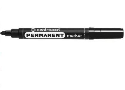 Маркер Centropen 8566  - перманентен, объл ,черен цвят
