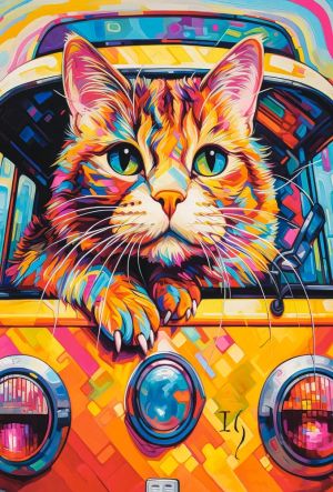 Пъзел Castorland 1000 ел. С - 105229-2 Cat Bus Travel